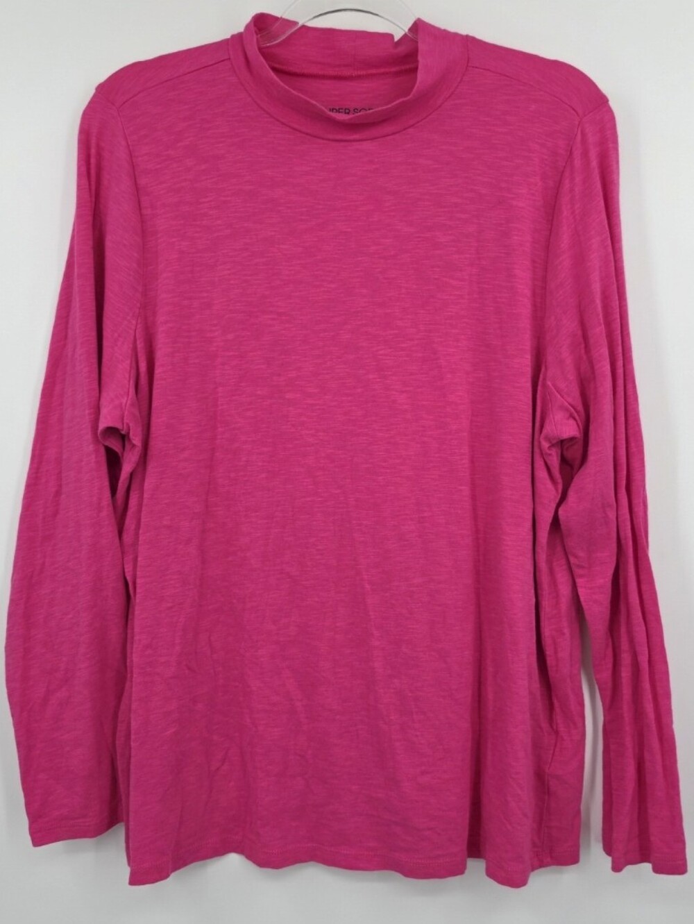 Torrid Super Soft Knits Slub Jersey Long Sleeve Tee 2X Pink Mockneck